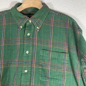 Ivy Crew Classics Shirt Mens 2XL Green Plaid Flannel Button Down Cotton Cabin